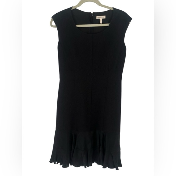 REBECCA TAYLOR Stacy Fit-&-Flare Flounce Black Dress. size 6 women’s work or fun - Picture 8 of 11
